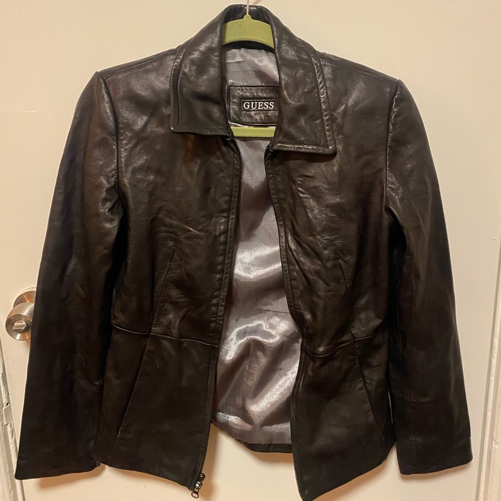 GUESS, leather jacket, Small